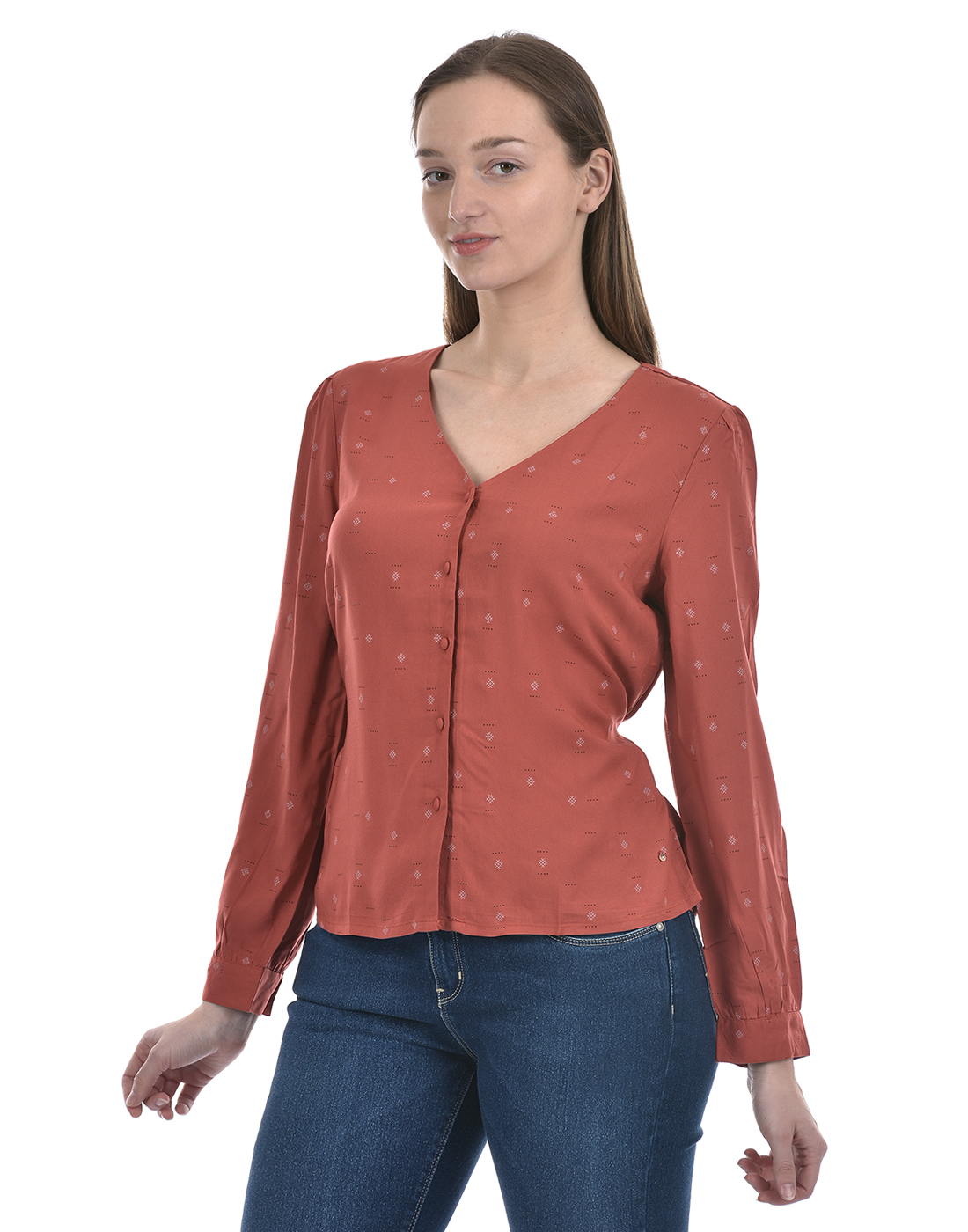 Numero Uno Women All Over Print Orange Top